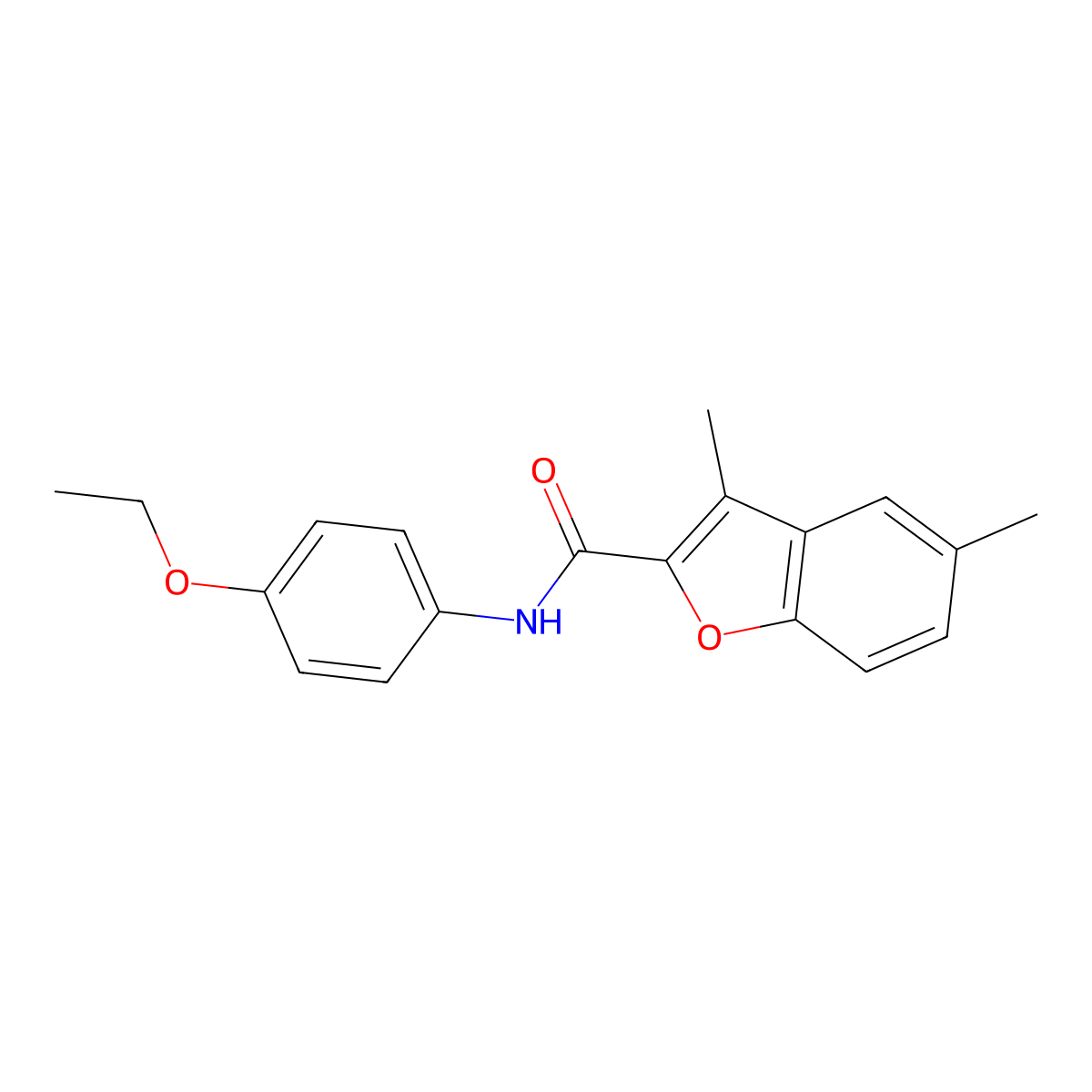 N-(4-ethoxyphenyl)-3,5-dimethyl-1-benzofuran-2-carboxamide molecular structure, CAS 620586-80-3