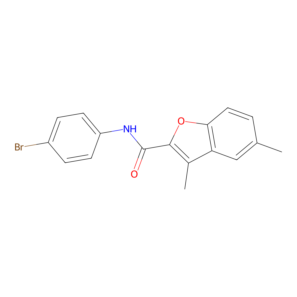 N-(4-bromophenyl)-3,5-dimethyl-1-benzofuran-2-carboxamide molecular structure, CAS 620586-88-1