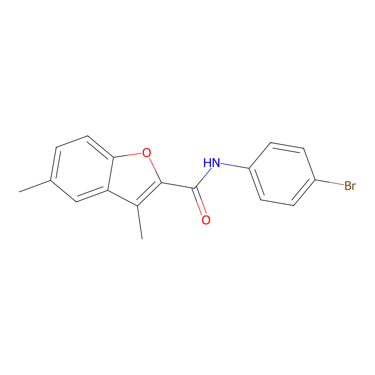 N-(4-bromophenyl)-3,5-dimethyl-1-benzofuran-2-carboxamide molecular structure, CAS 620586-88-1