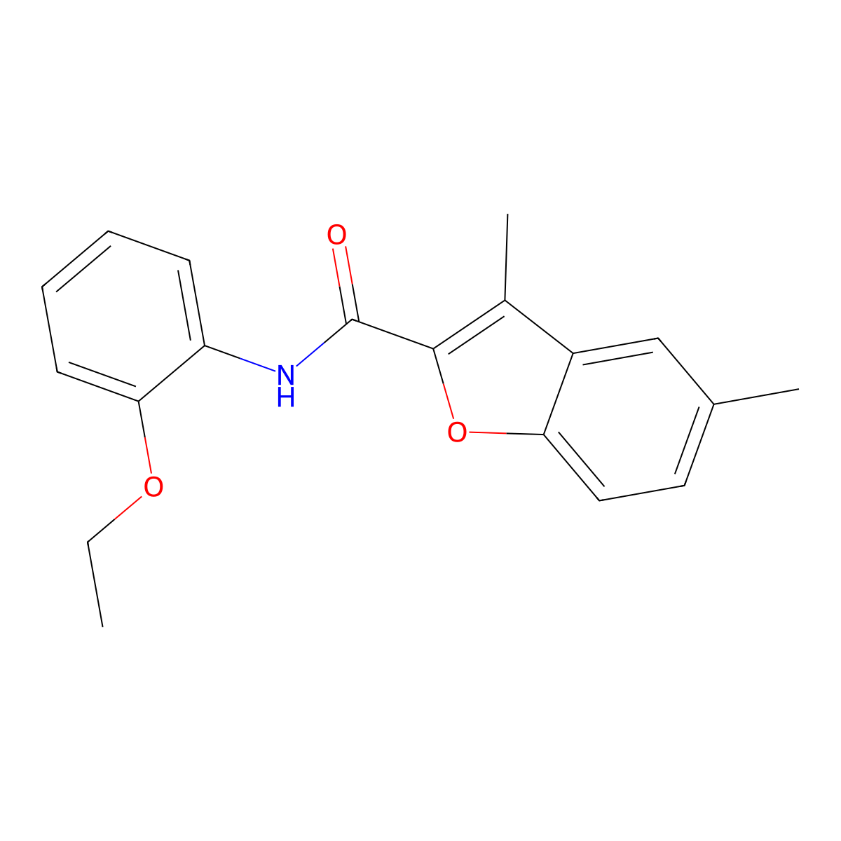 N-(2-ethoxyphenyl)-3,5-dimethyl-1-benzofuran-2-carboxamide molecular structure, CAS 620587-42-0