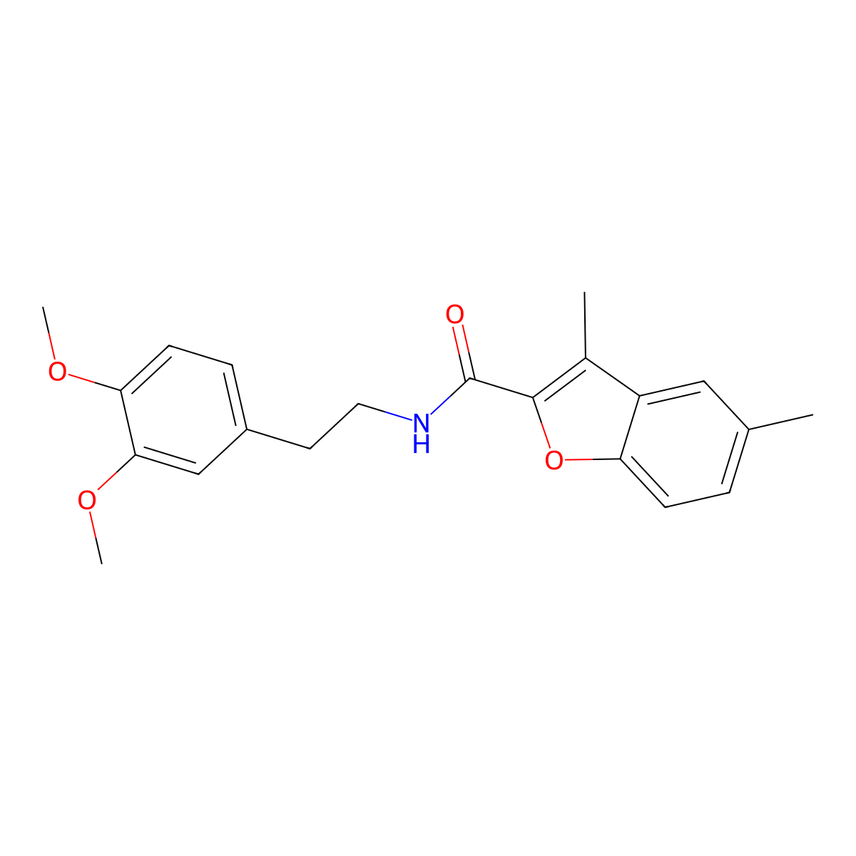 N-[2-(3,4-dimethoxyphenyl)ethyl]-3,5-dimethyl-1-benzofuran-2-carboxamide molecular structure, CAS 620587-58-8