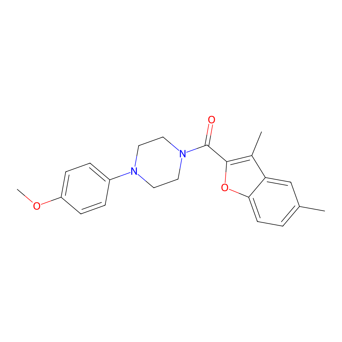 (3,5-Dimethyl-1-benzofuran-2-yl)[4-(4-methoxyphenyl)piperazin-1-yl]methanone molecular structure, CAS 620587-88-4