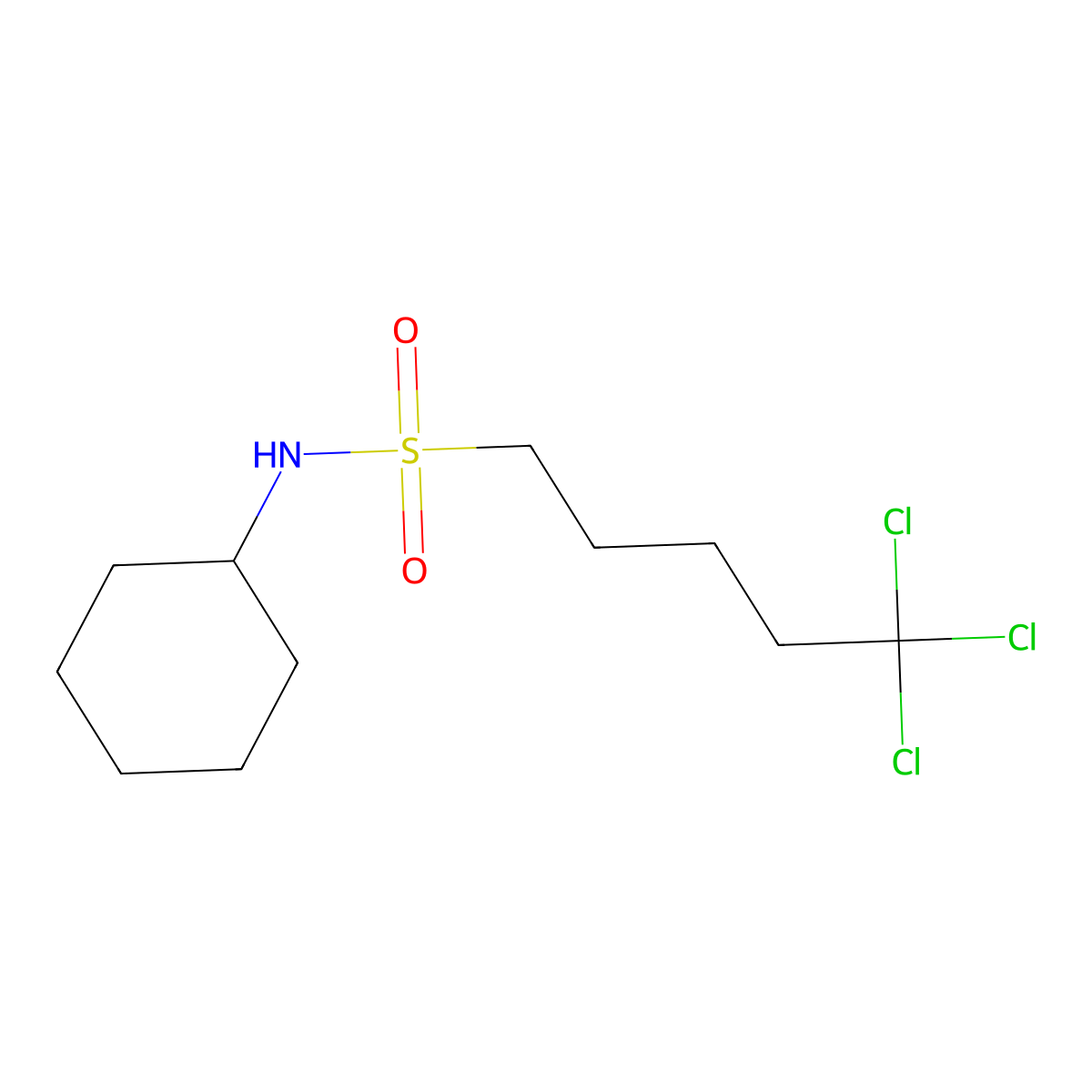 5,5,5-trichloro-N-cyclohexylpentane-1-sulfonamide molecular structure, CAS 620589-83-5