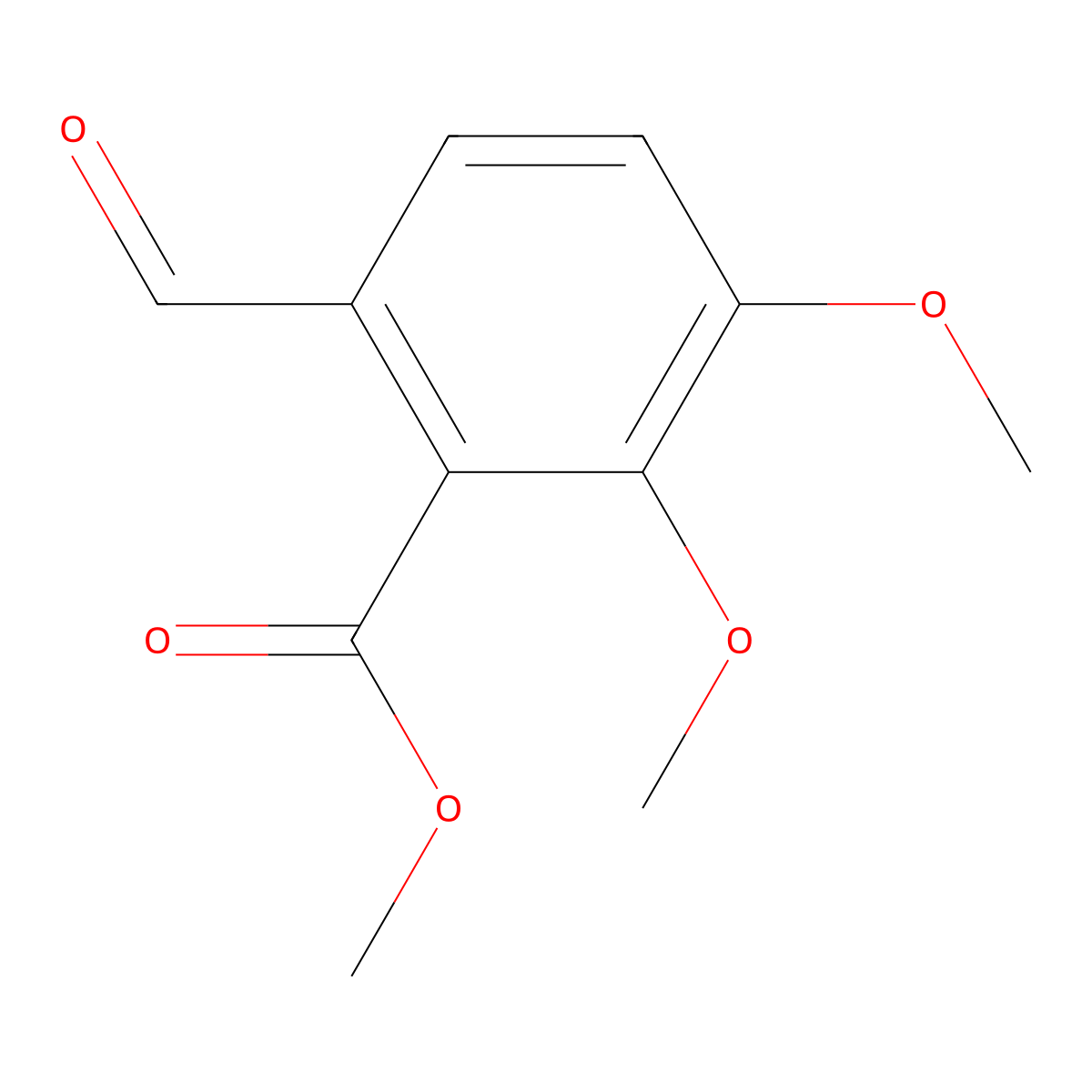 Benzoic acid, 6-formyl-2,3-dimethoxy-, methyl ester molecular structure, CAS 62059-59-0