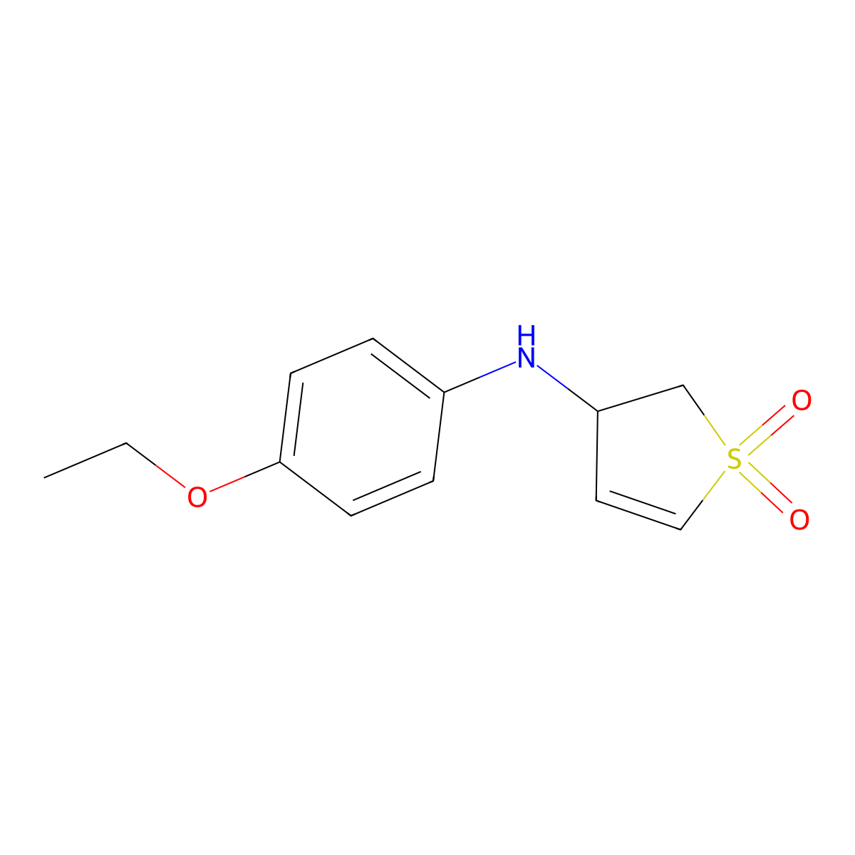 N-(4-ethoxyphenyl)-1,1-dioxo-2,3-dihydrothiophen-3-amine molecular structure, CAS 620590-04-7
