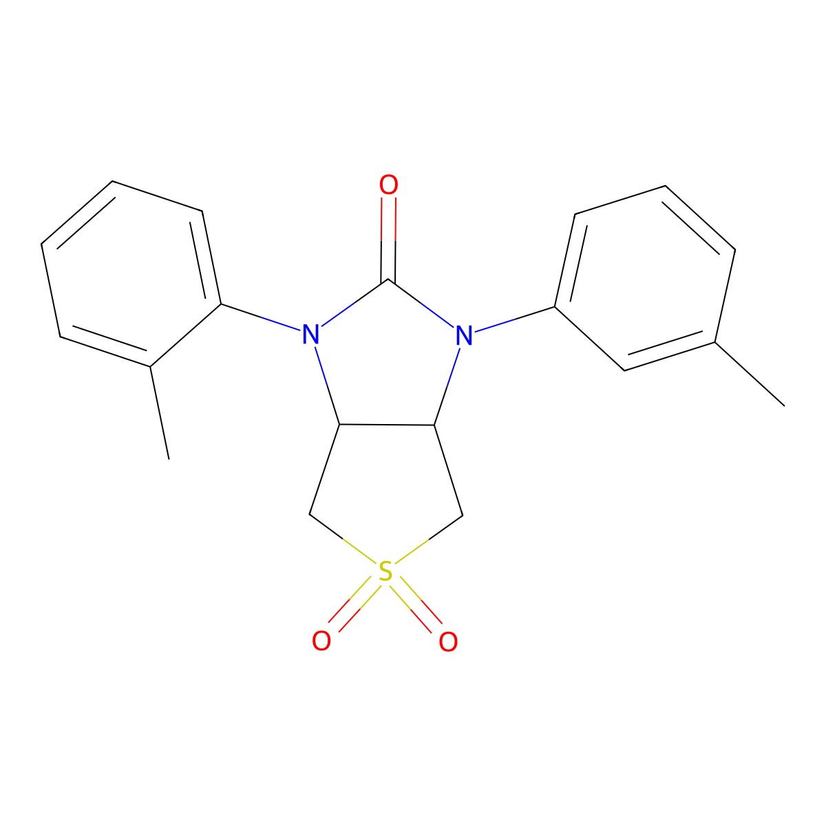 1-(m-tolyl)-3-(o-tolyl)tetrahydro-1H-thieno[3,4-d]imidazol-2(3H)-one 5,5-dioxide molecular structure, CAS 620590-05-8