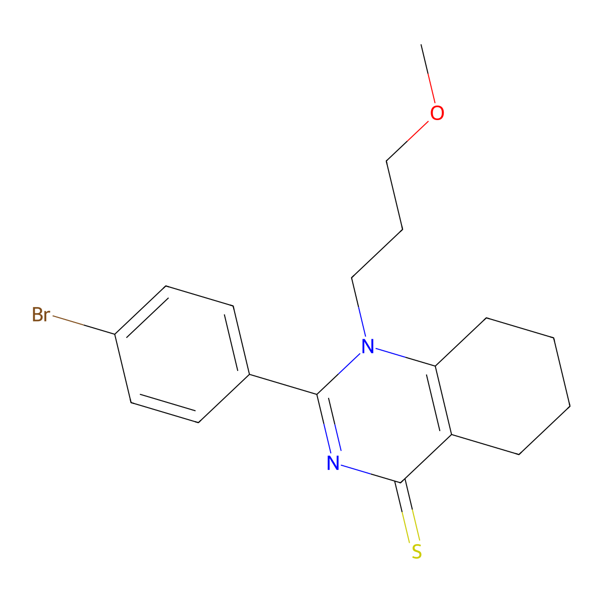 2-(4-bromophenyl)-1-(3-methoxypropyl)-5,6,7,8-tetrahydroquinazoline-4(1H)-thione molecular structure, CAS 620590-17-2