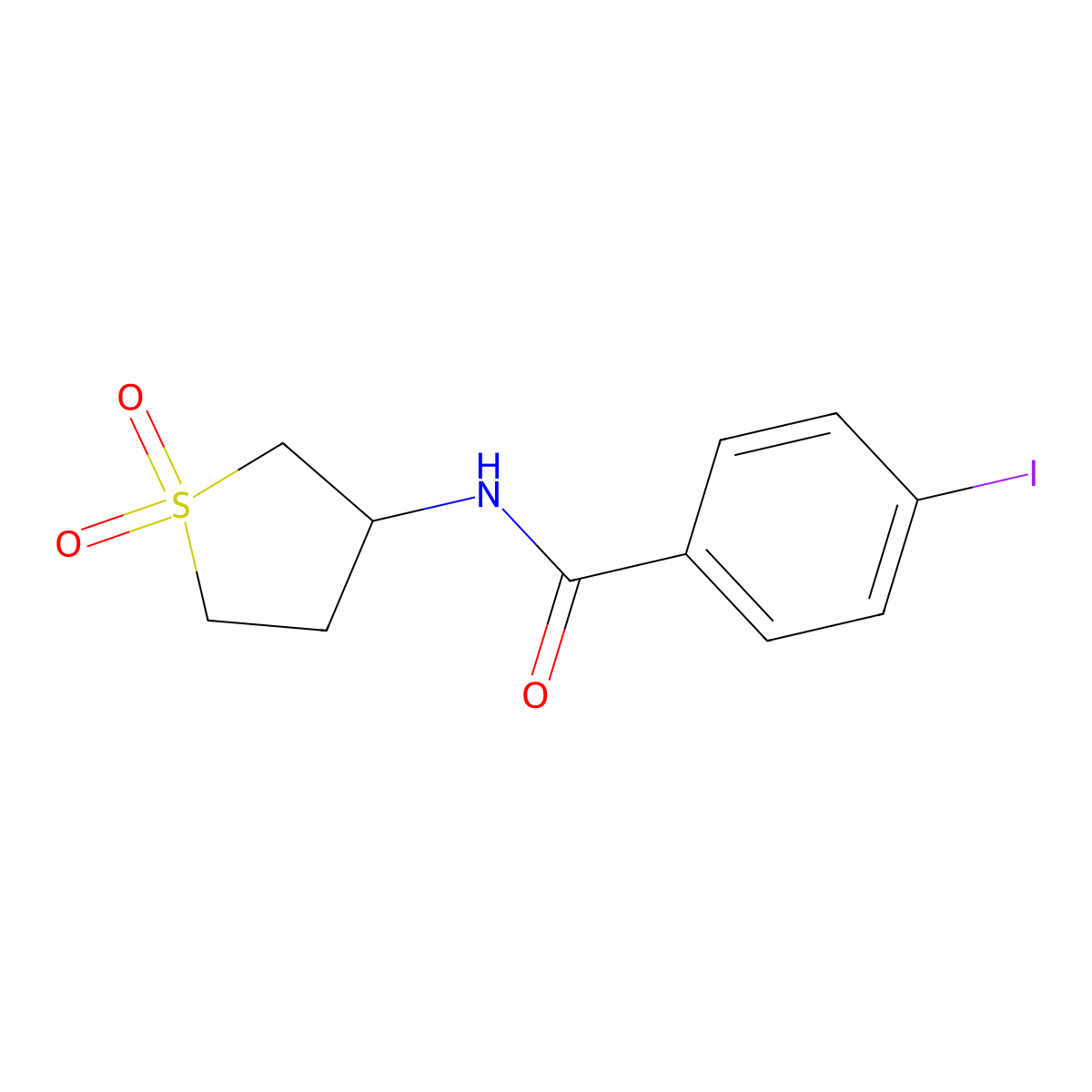 N-(1,1-dioxothiolan-3-yl)-4-iodobenzamide molecular structure, CAS 620590-28-5