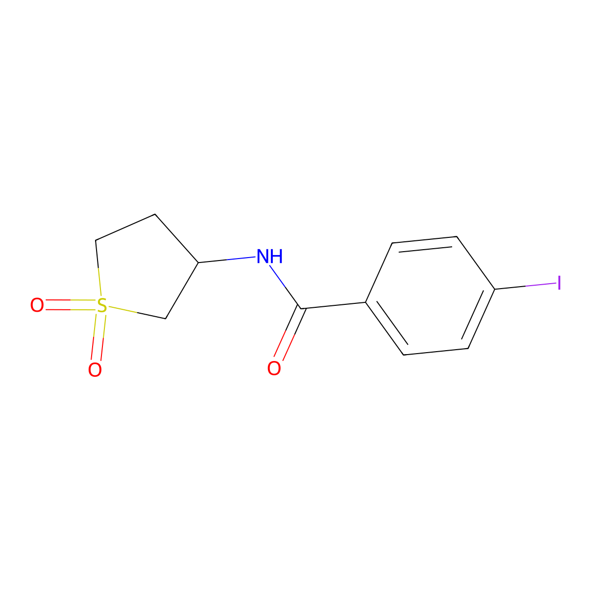N-(1,1-dioxothiolan-3-yl)-4-iodobenzamide molecular structure, CAS 620590-28-5