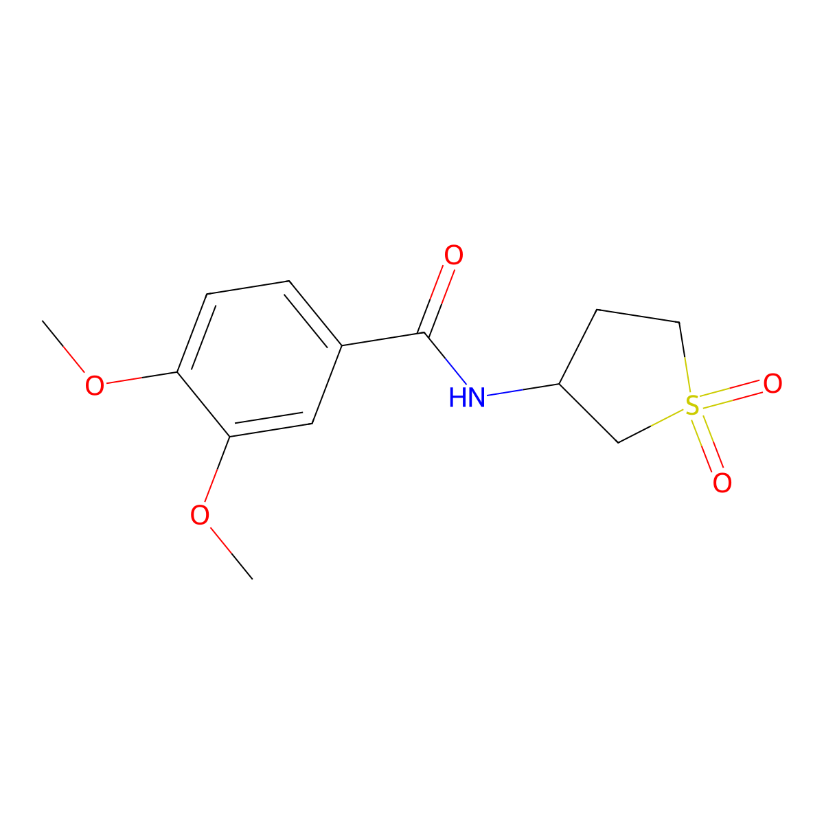 N-(1,1-dioxothiolan-3-yl)-3,4-dimethoxybenzamide molecular structure, CAS 620590-29-6