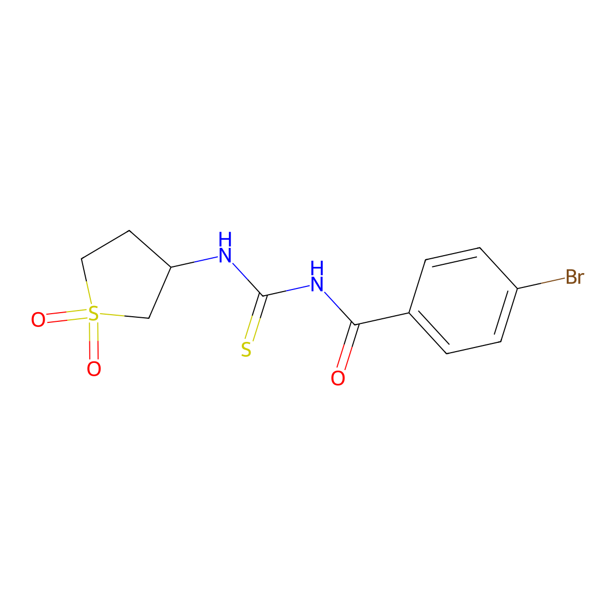 4-bromo-N-((1,1-dioxidotetrahydrothiophen-3-yl)carbamothioyl)benzamide molecular structure, CAS 620590-30-9