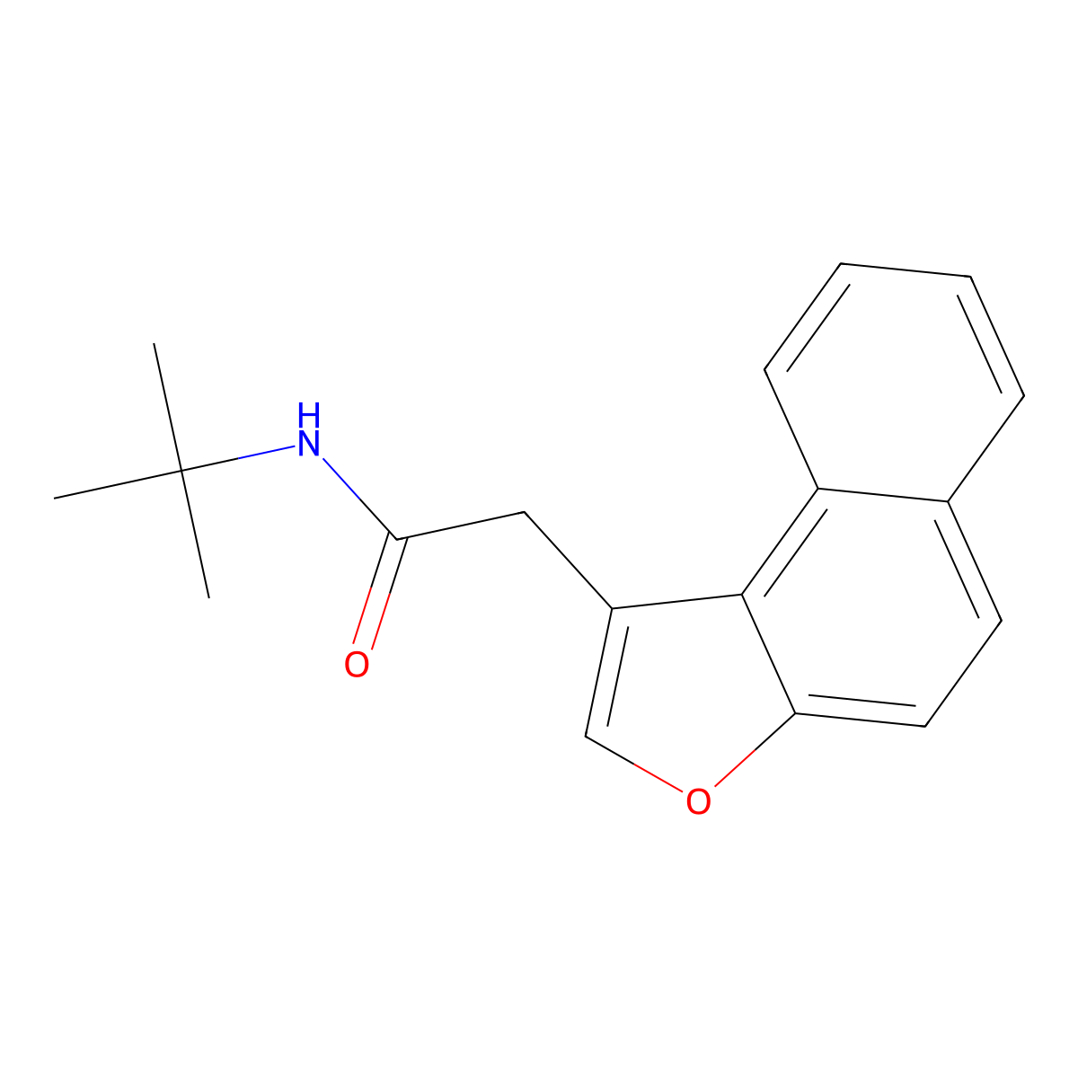 N-(tert-butyl)-2-naphtho[2,1-b]furanylacetamide molecular structure, CAS 620590-38-7