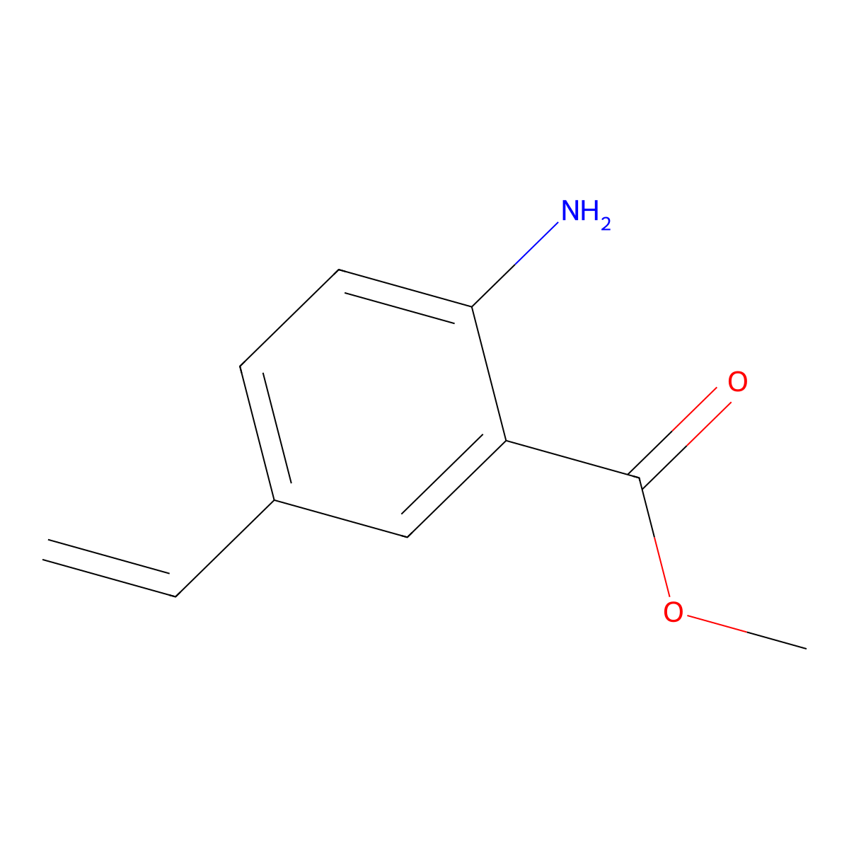 Methyl 2-amino-5-vinylbenzoate molecular structure, CAS 620596-93-2