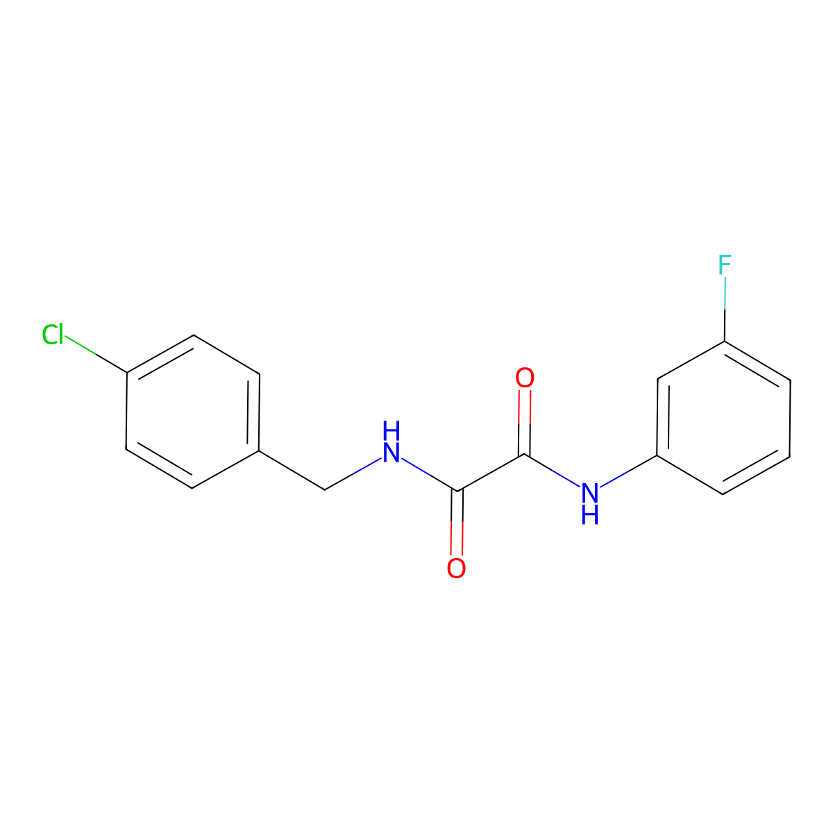 N-[(4-chlorophenyl)methyl]-N'-(3-fluorophenyl)oxamide molecular structure, CAS 6206-09-3