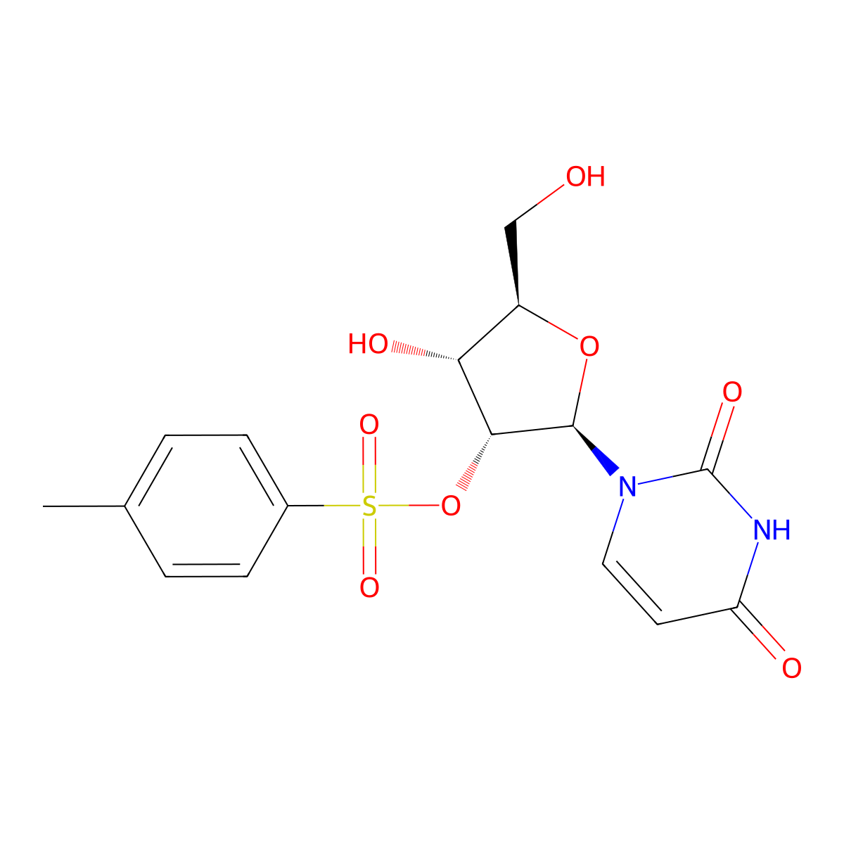 Uridine, 2'-p-toluenesulfonate molecular structure, CAS 6206-10-6