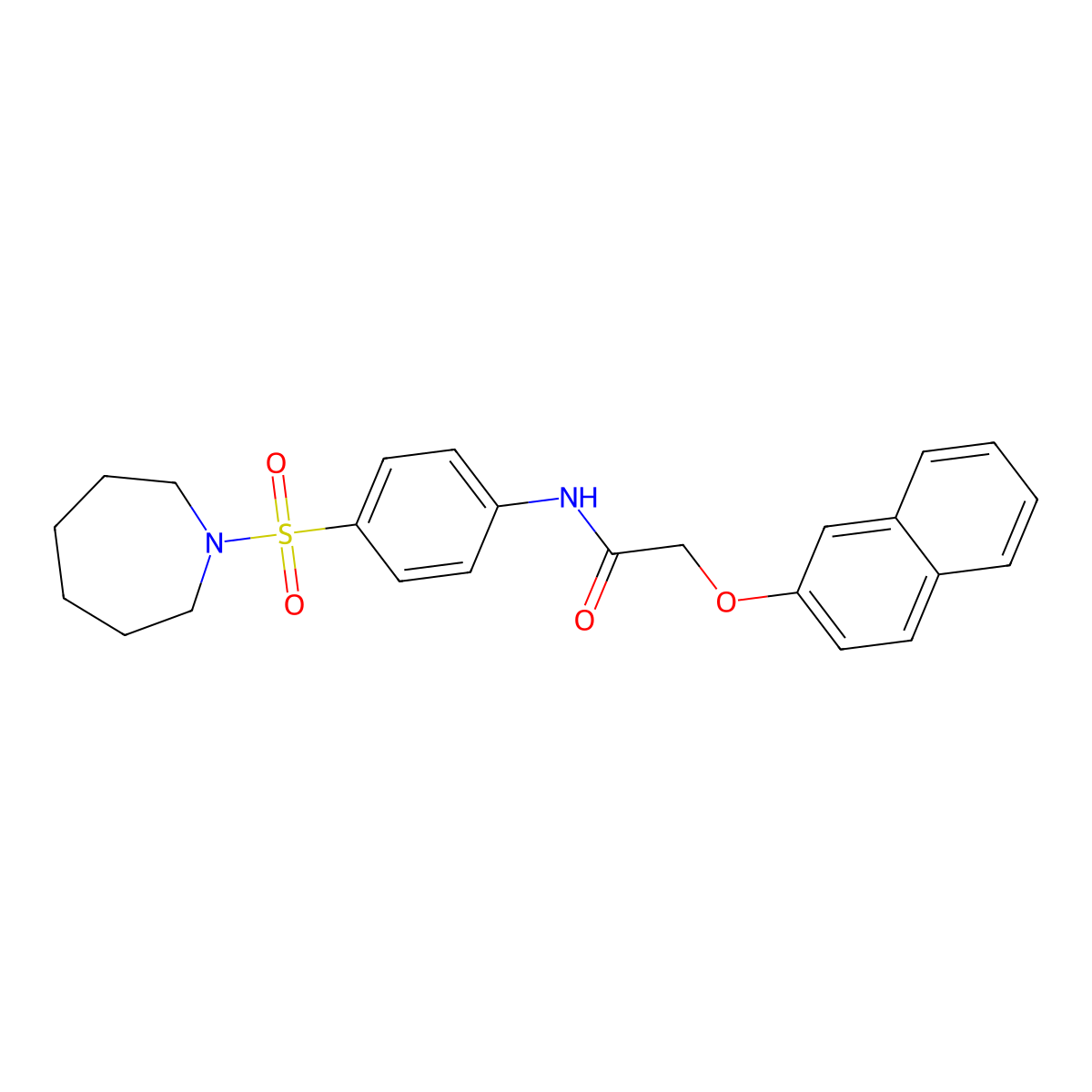 N-[4-(1-azepanylsulfonyl)phenyl]-2-(2-naphthyloxy)acetamide molecular structure, CAS 6206-84-4