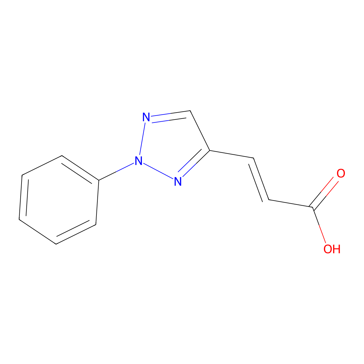 3-(2-phenyl-2H-1,2,3-triazol-4-yl)acrylic acid molecular structure, CAS 6206-87-7