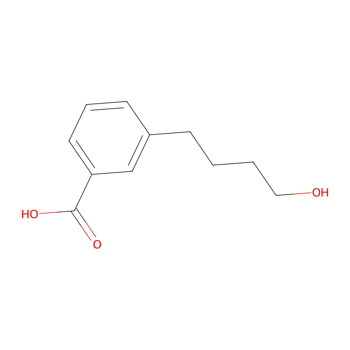 3-(4-Hydroxybutyl)benzoic acid molecular structure, CAS 620601-12-9