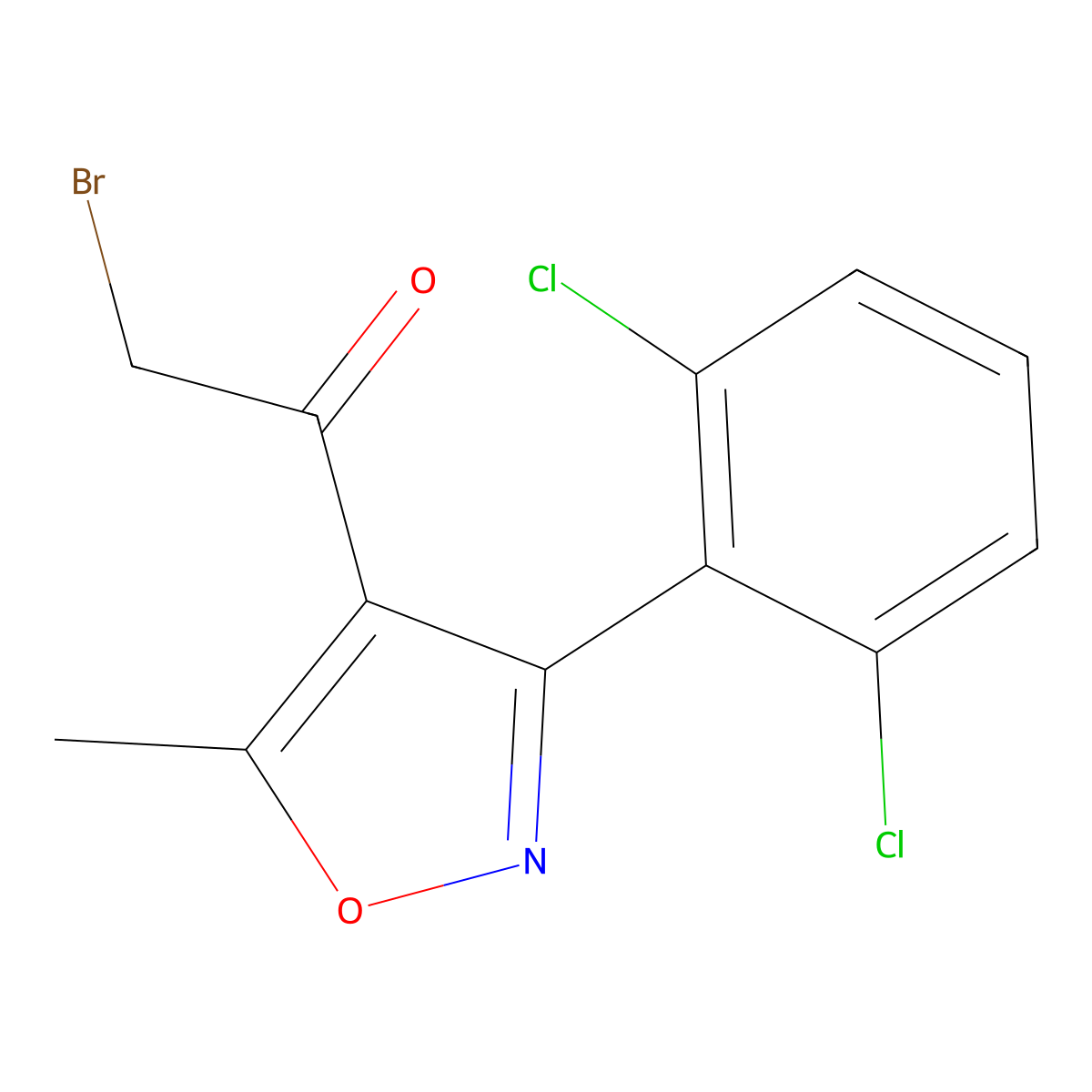 2-Bromo-1-[3-(2,6-dichlorophenyl)-5-methyl-1,2-oxazol-4-yl]ethanone molecular structure, CAS 620603-88-5