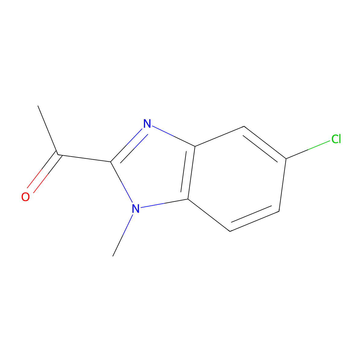 1-(5-chloro-1-methyl-1H-1,3-benzodiazol-2-yl)ethan-1-one molecular structure, CAS 620604-10-6
