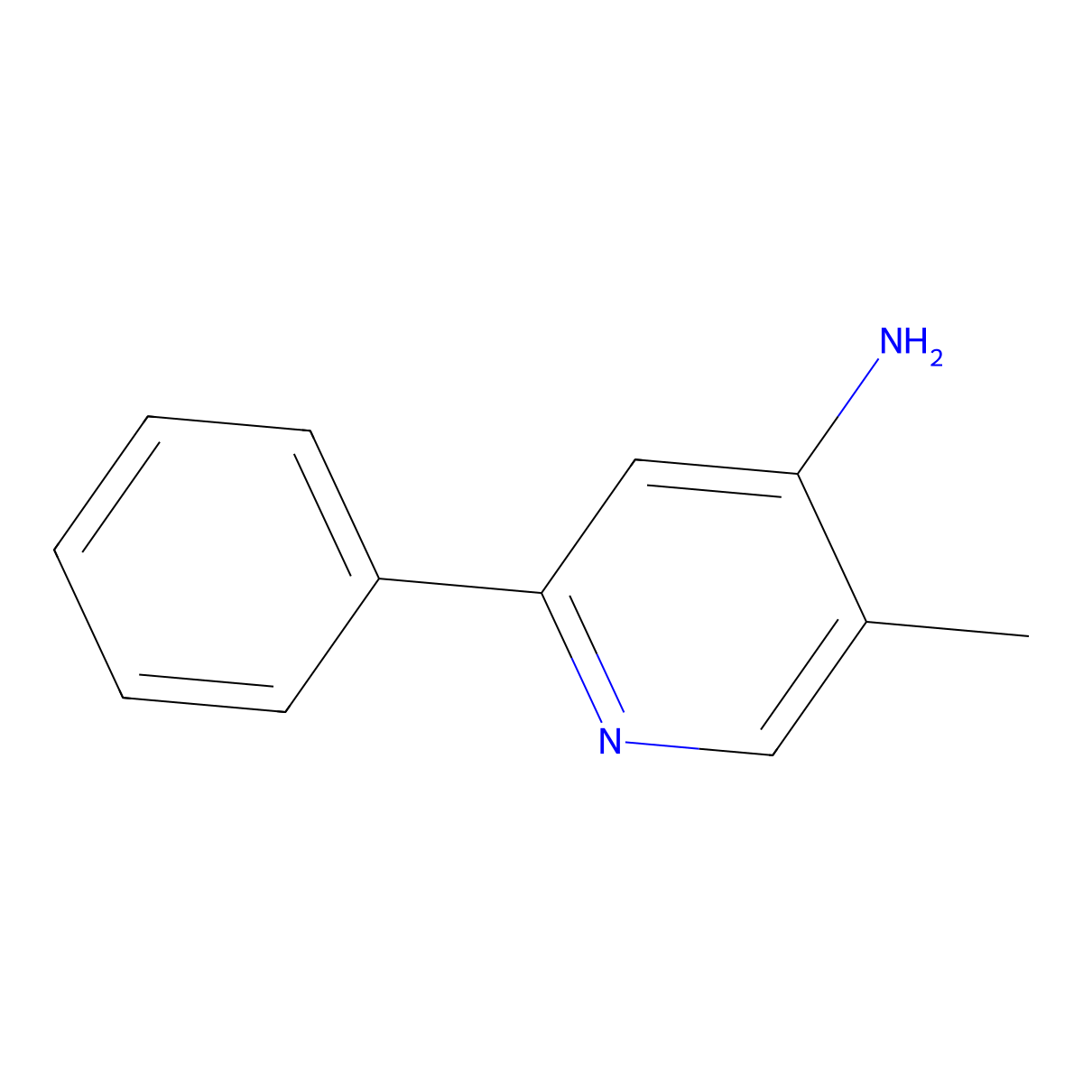 4-Amino-5-methyl-2-phenylpyridine molecular structure, CAS 620616-00-4