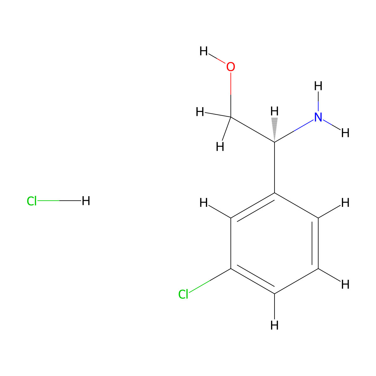 (S)-2-amino-2-(3-chlorophenyl)ethanol hydrochloride molecular structure, CAS 620616-08-2