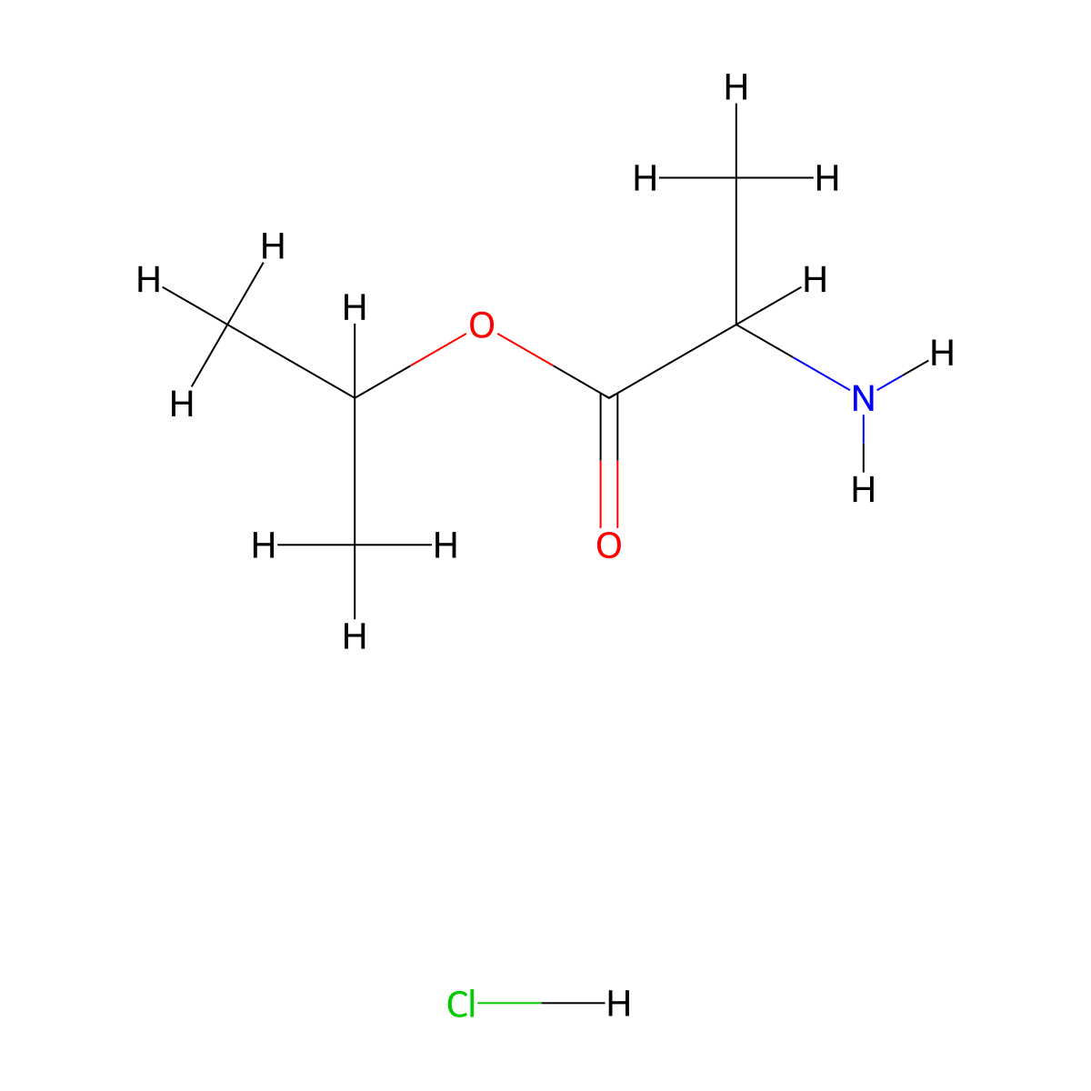 H-Ala-oipr hcl molecular structure, CAS 62062-56-0
