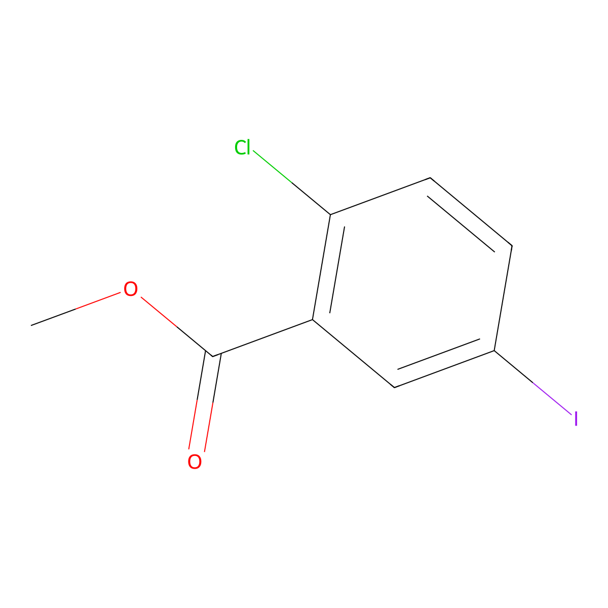 Methyl 2-chloro-5-iodobenzoate molecular structure, CAS 620621-48-9