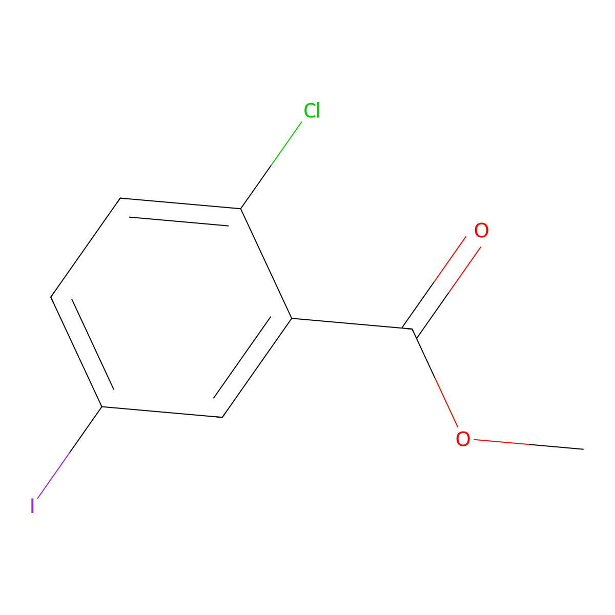 Methyl 2-chloro-5-iodobenzoate molecular structure, CAS 620621-48-9