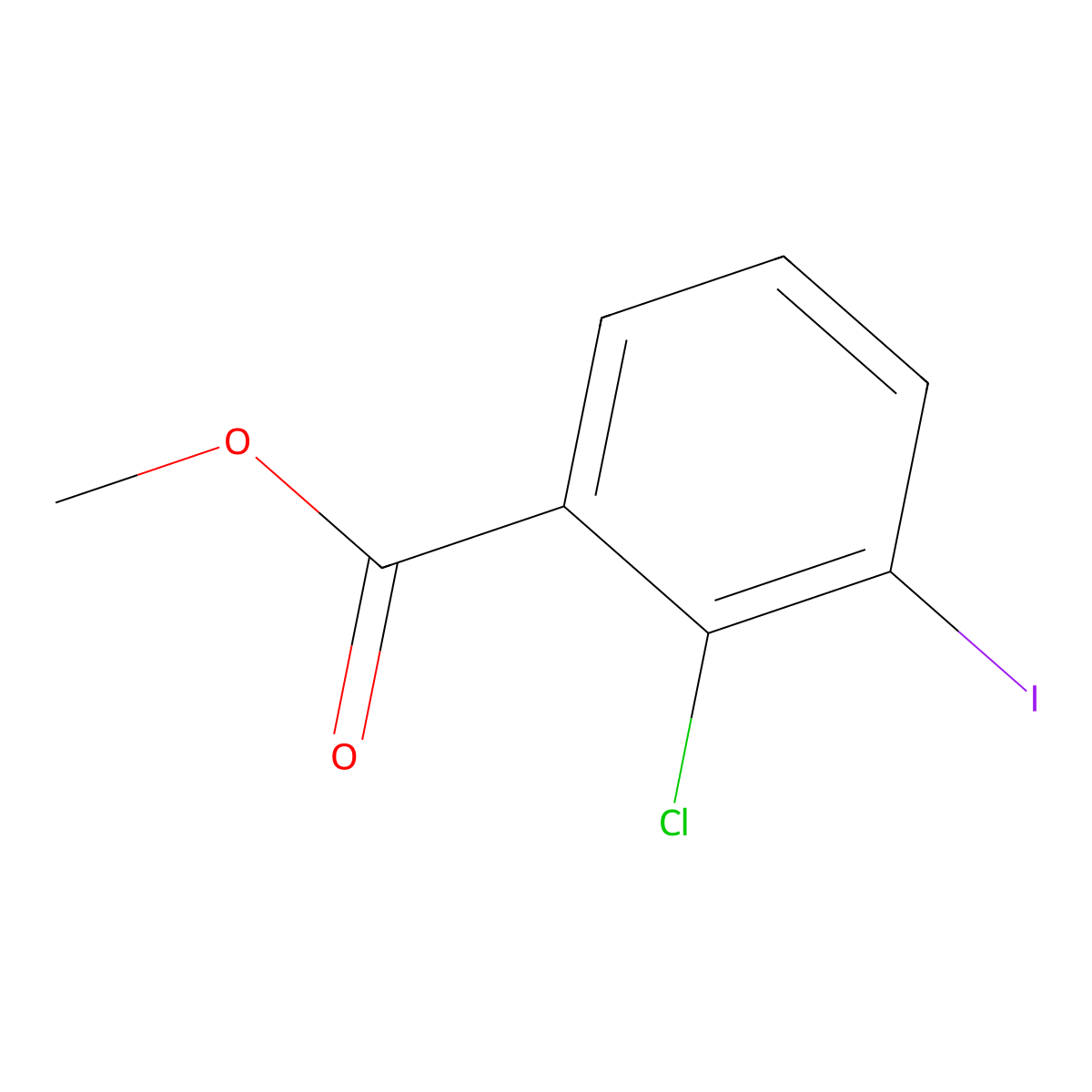 Methyl 2-chloro-3-iodobenzoate molecular structure, CAS 620621-51-4