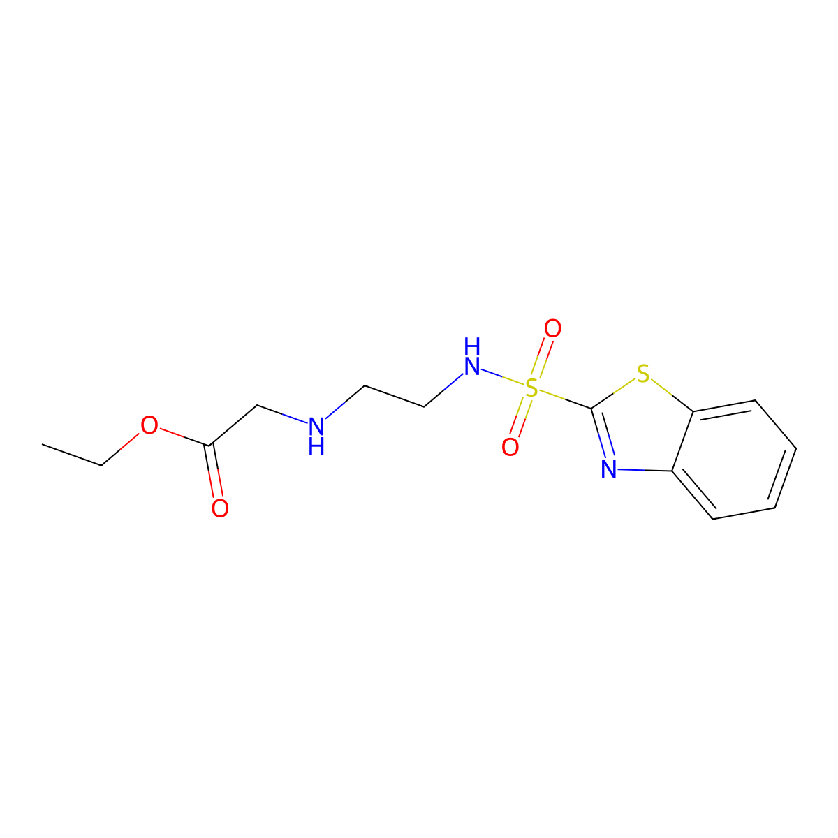 Ethyl 2-((2-(benzo[d]thiazole-2-sulfonamido)ethyl)amino)acetate molecular structure, CAS 620628-51-5