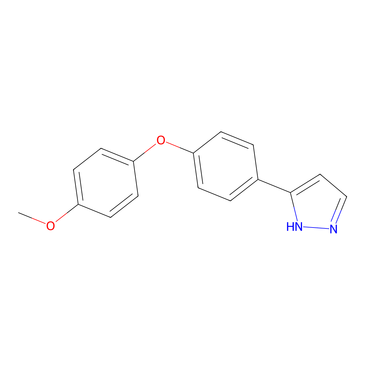 5-[4-(4-methoxyphenoxy)phenyl]-1H-pyrazole molecular structure, CAS 620633-54-7