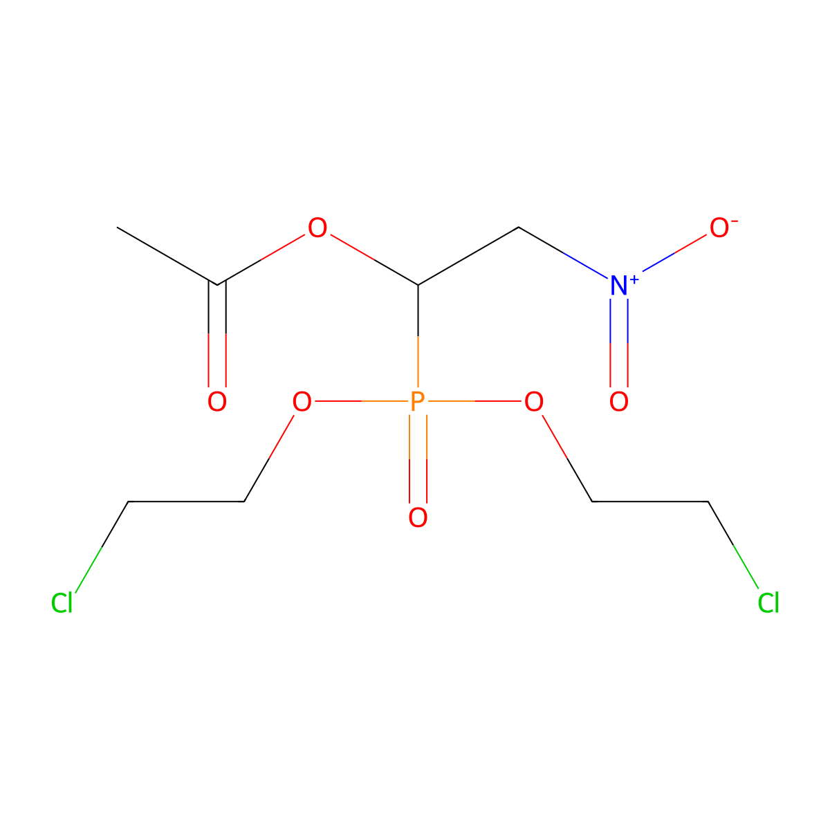 1-[Bis(2-chloroethoxy)carbonyl]-2-nitroethyl acetate molecular structure, CAS 62064-16-8