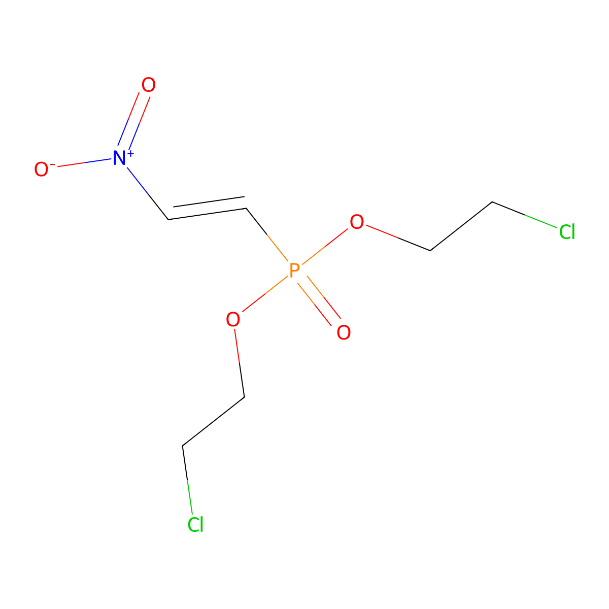 Phosphonic acid, (2-nitroethenyl)-, bis(2-chloroethyl) ester molecular structure, CAS 62064-18-0