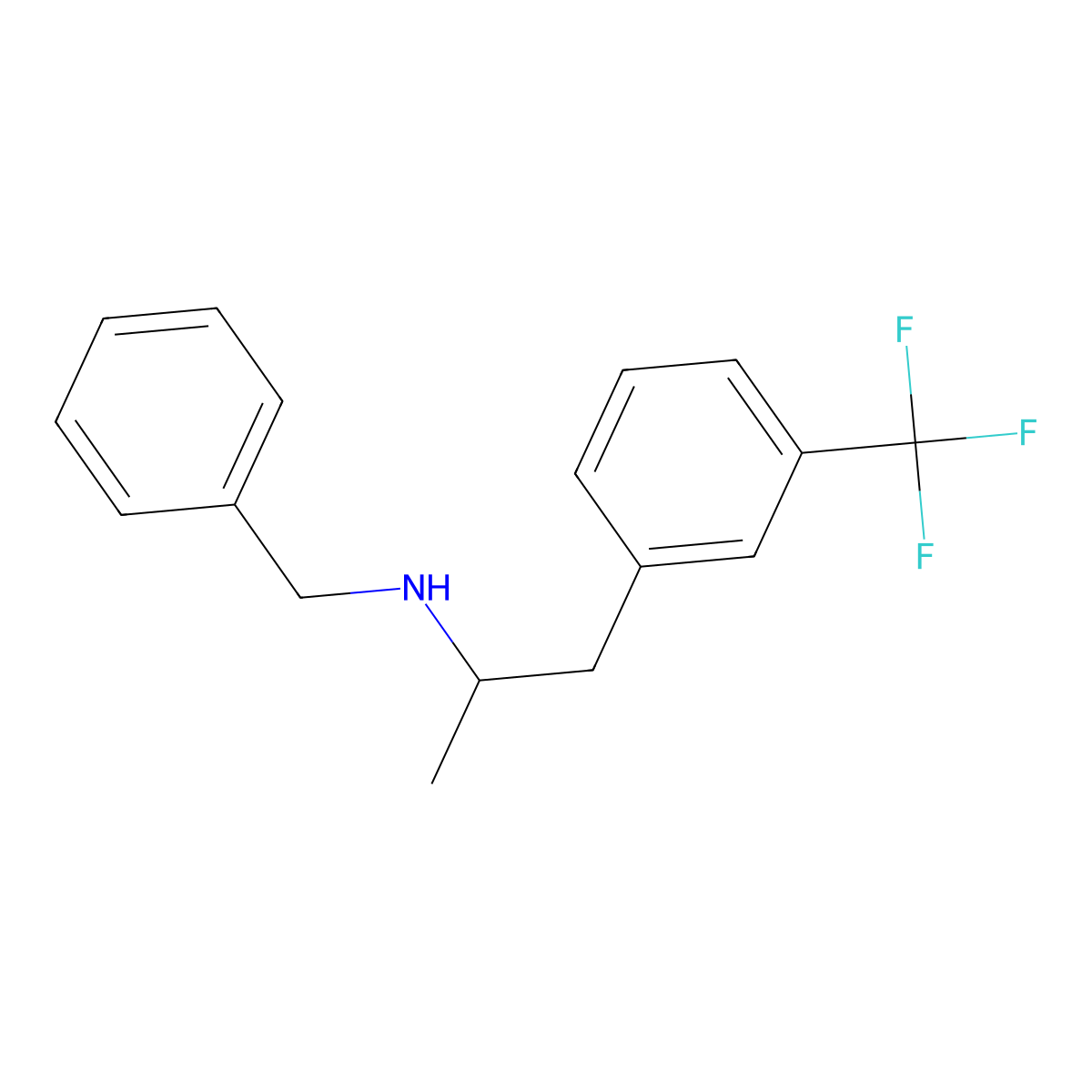 Phenethylamine, N-benzyl-alpha-methyl-m-trifluoromethyl- molecular structure, CAS 62064-66-8
