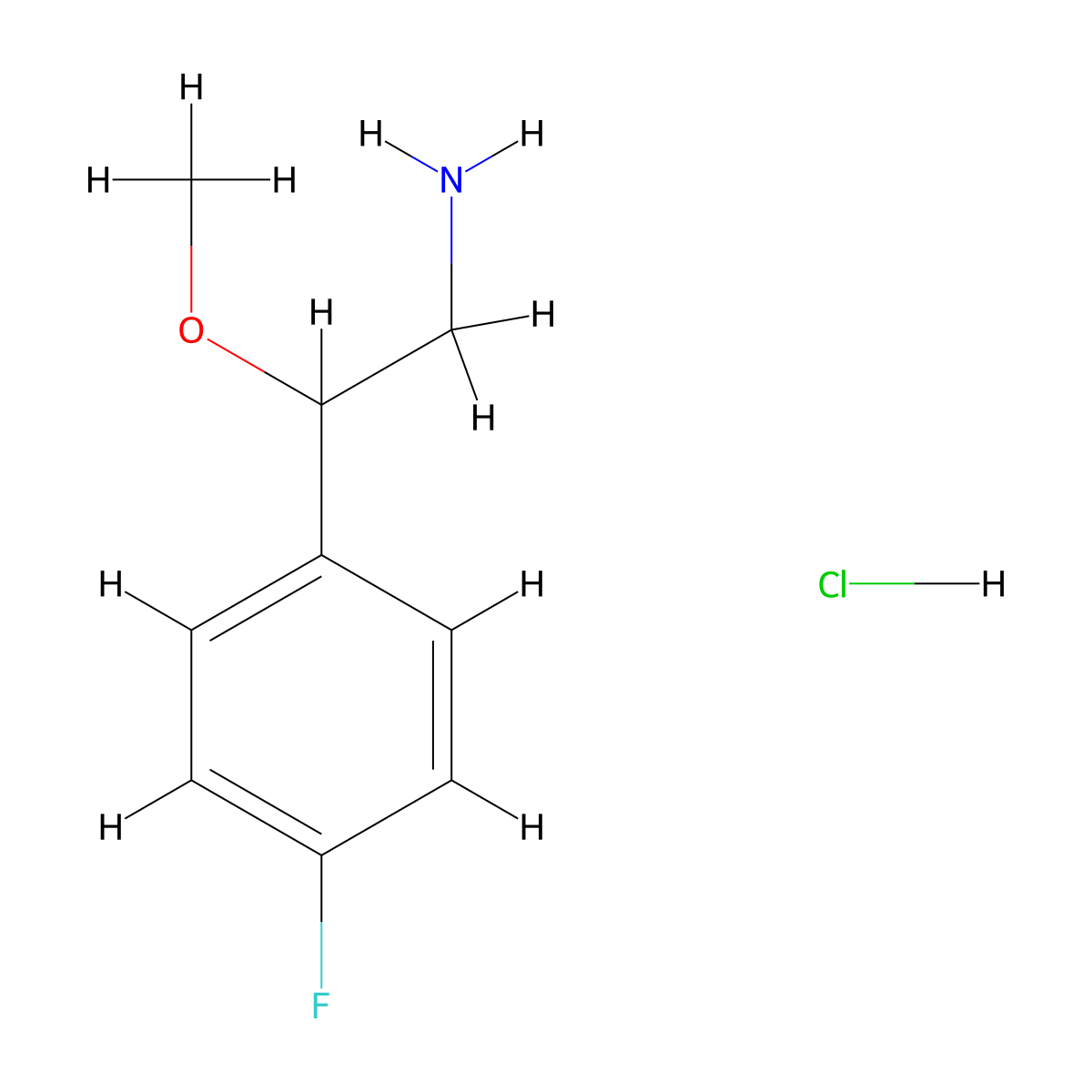 2-(4-Fluorophenyl)-2-methoxyethan-1-amine--hydrogen chloride (1/1) molecular structure, CAS 62064-69-1