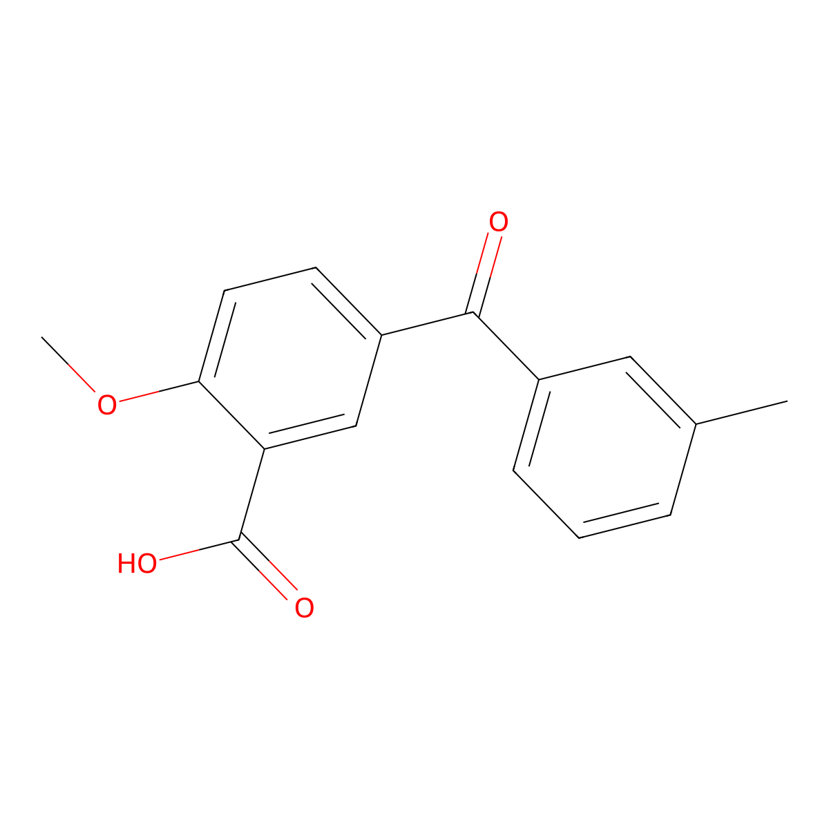 2-Methoxy-5-(3-methylbenzoyl)benzoic acid molecular structure, CAS 62064-90-8