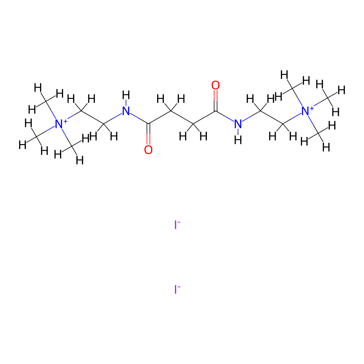Ammonium, succinylbis(iminoethylene)bis(trimethyl-, diiodide molecular structure, CAS 62066-17-5