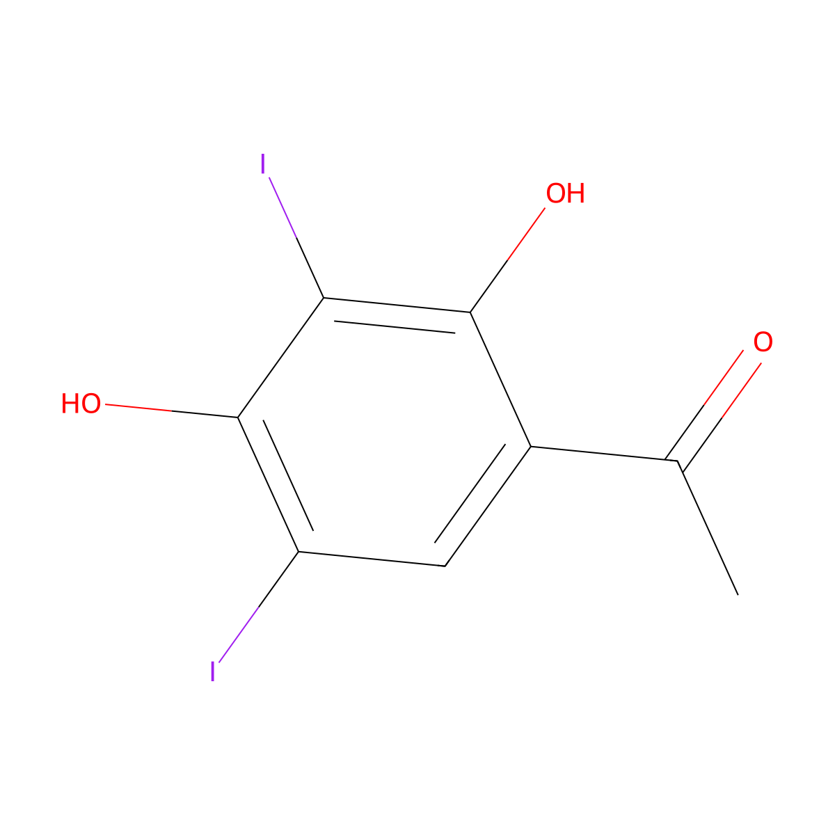 1-(2,4-Dihydroxy-3,5-diiodophenyl)ethanone molecular structure, CAS 62069-34-5