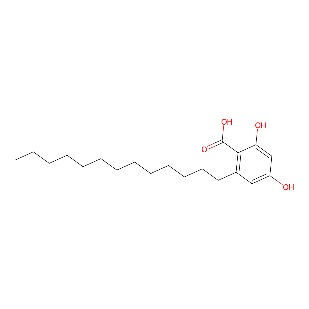 6-Tridecylresorcylic acid molecular structure, CAS 62071-09-4