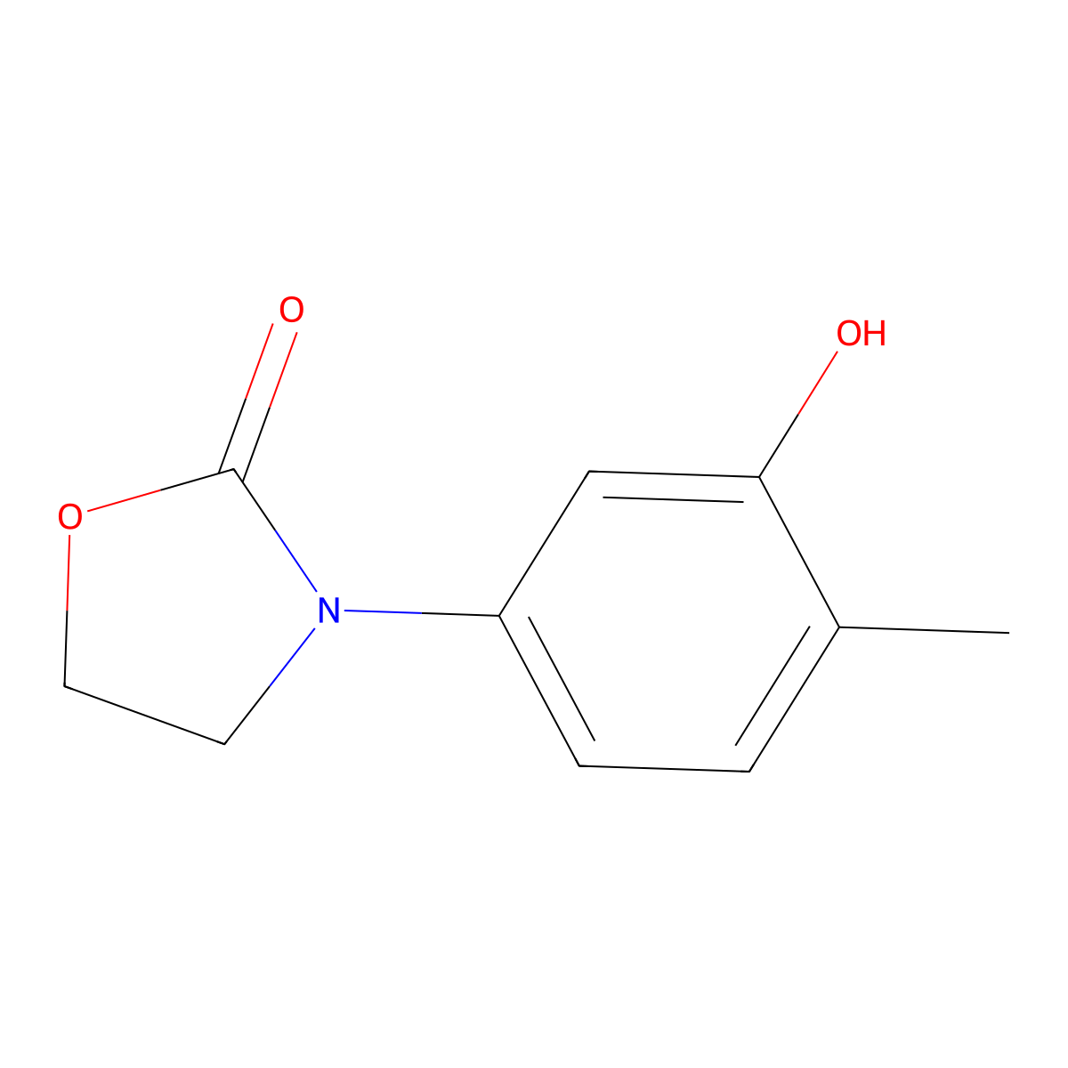 3-(3-Hydroxy-4-methylphenyl)-1,3-oxazolidin-2-one molecular structure, CAS 62072-61-1