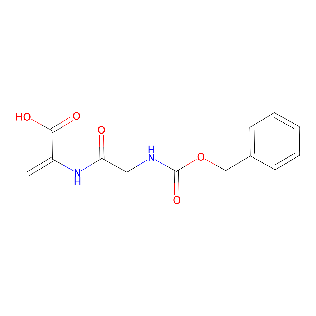 2-({N-[(benzyloxy)carbonyl]glycyl}amino)prop-2-enoic acid molecular structure, CAS 62076-55-5