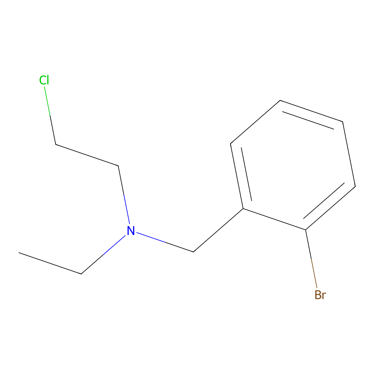 N-(2-chloroethyl)-N-ethyl-2-bromobenzylamine molecular structure, CAS 62078-98-2