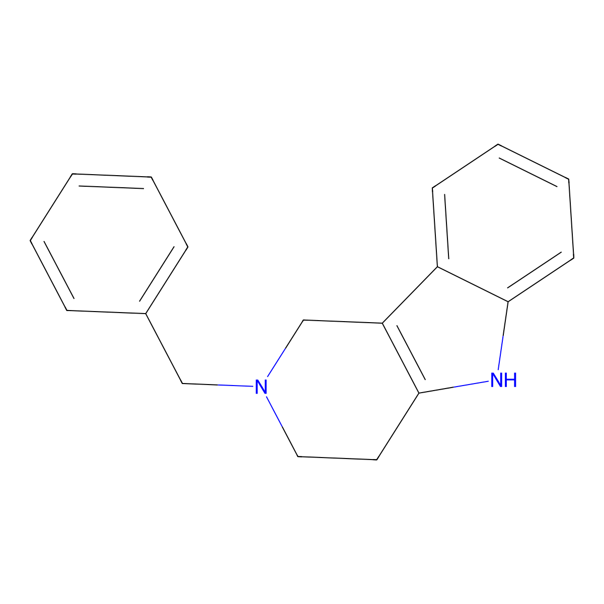 2-Benzyl-2,3,4,5-tetrahydro-1H-pyrido[4,3-b]indole molecular structure, CAS 6208-43-1