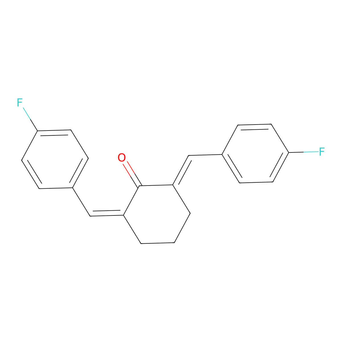 2,6-Bis(4-fluorobenzylidene)cyclohexanone molecular structure, CAS 62085-74-9