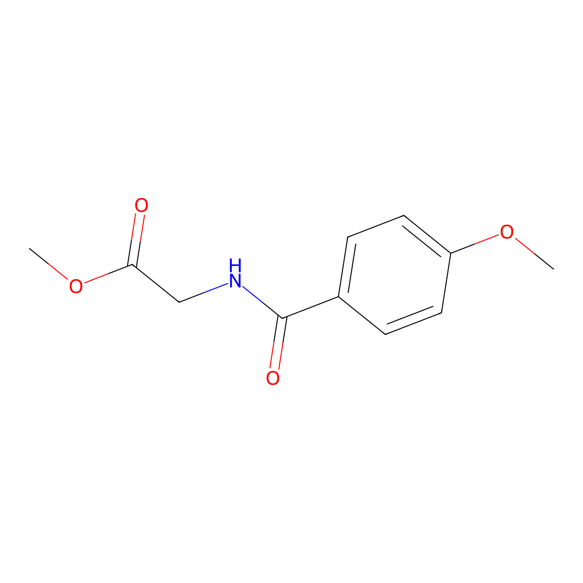 Methyl 2-(4-methoxybenzamido)acetate molecular structure, CAS 62086-71-9