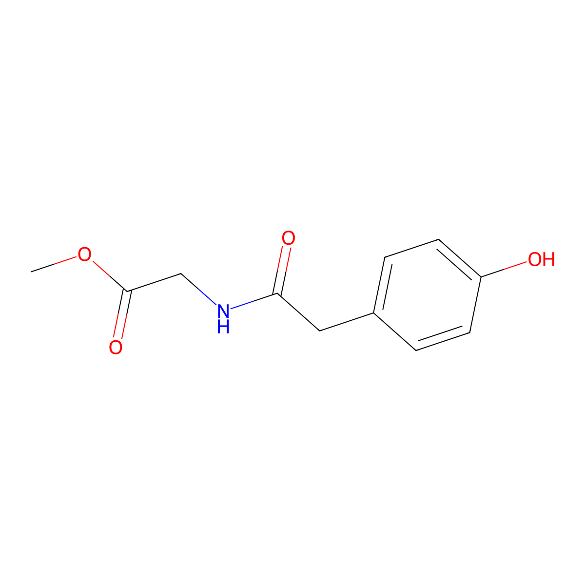 Glycine, N-((4-hydroxyphenyl)acetyl)-, methyl ester molecular structure, CAS 62086-72-0