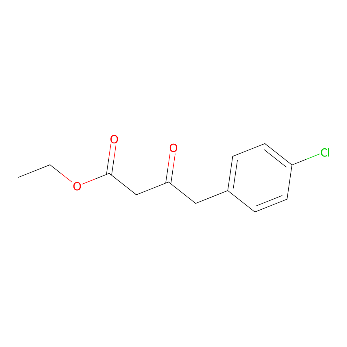Ethyl 4-(4-chlorophenyl)-3-oxobutanoate molecular structure, CAS 62088-10-2