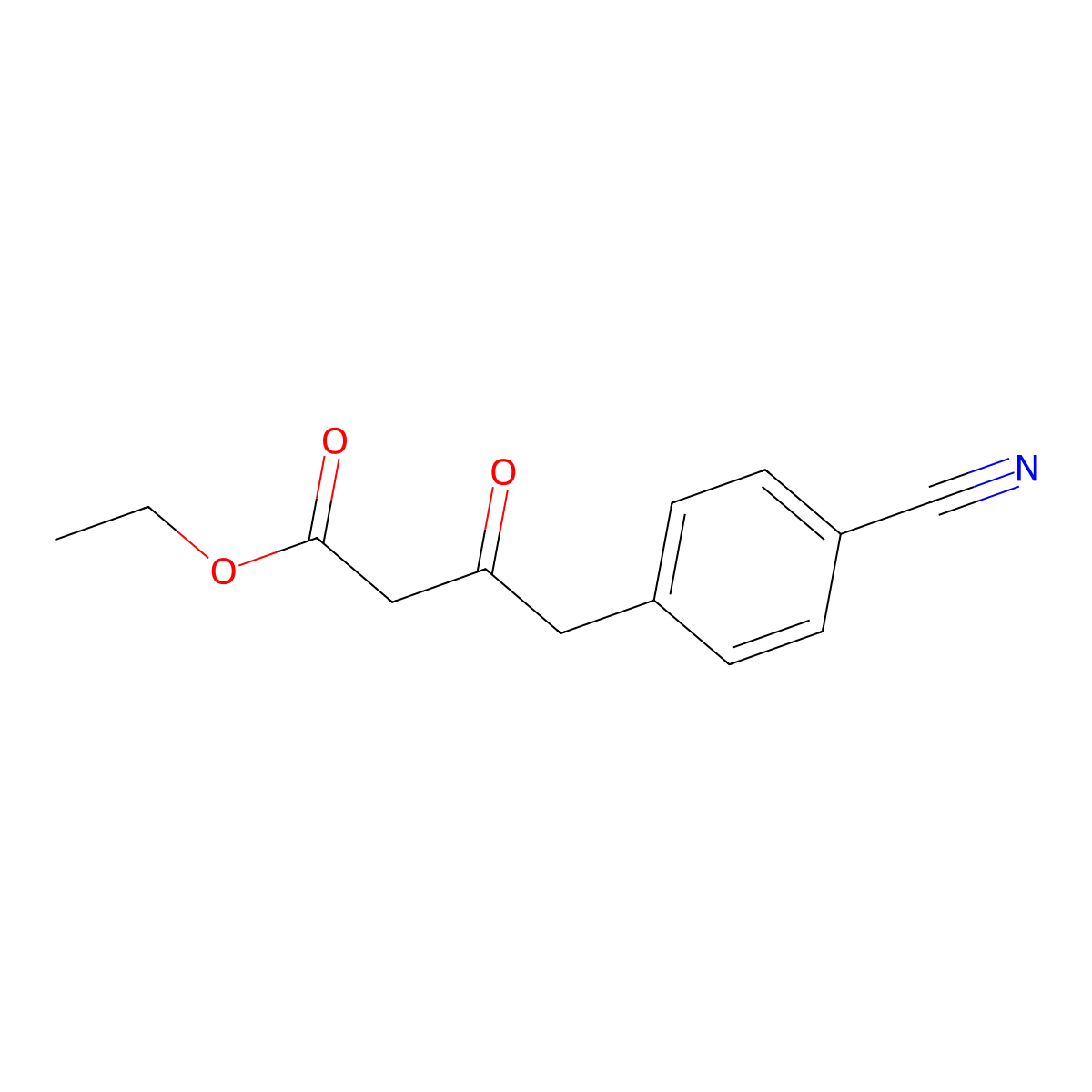 Ethyl 4-(4-cyanophenyl)-3-oxobutanoate molecular structure, CAS 62088-11-3