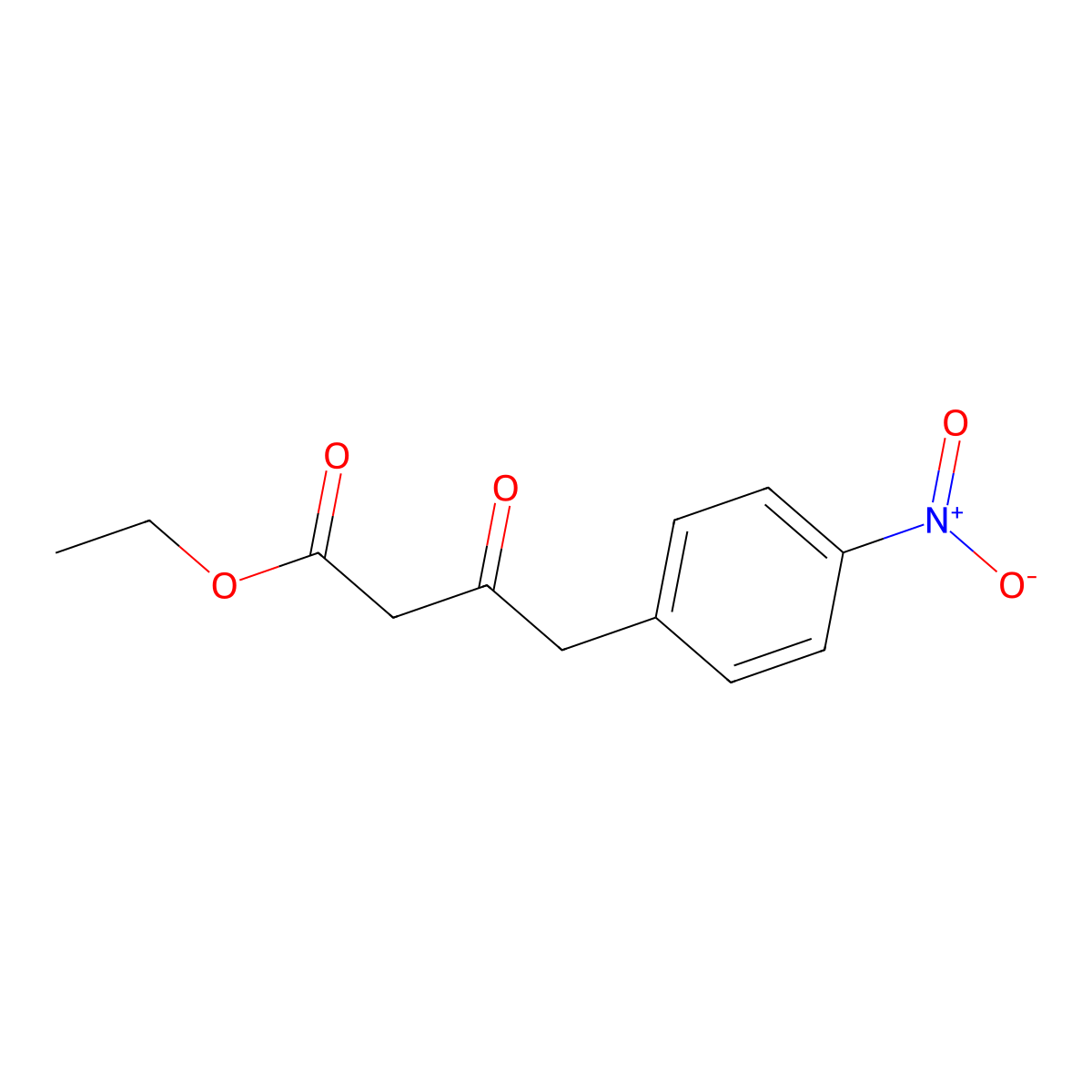 Ethyl 4-(4-nitrophenyl)-3-oxobutanoate molecular structure, CAS 62088-12-4